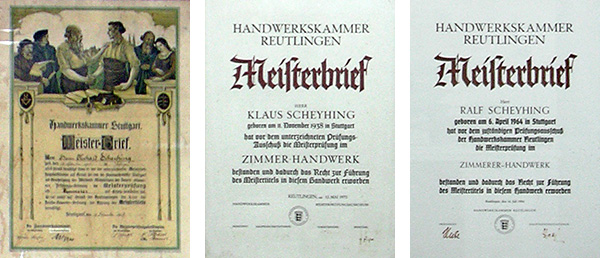 Meisterbriefe Scheyhing