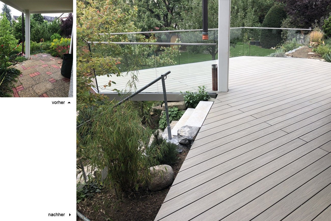 Terrasse WPC Multigrey auf Stahlkonstruktion, Höfingen