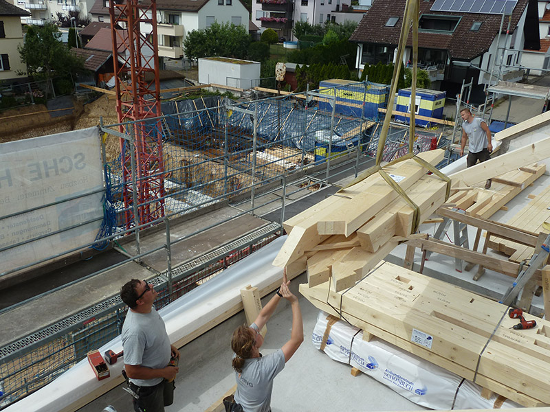 Mansardendach Neubau Mehrfamilienhaus, Höfingen